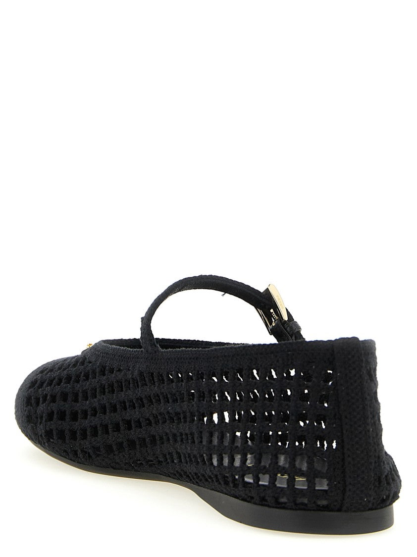 Prada Crochet Cotton Ballet Flats