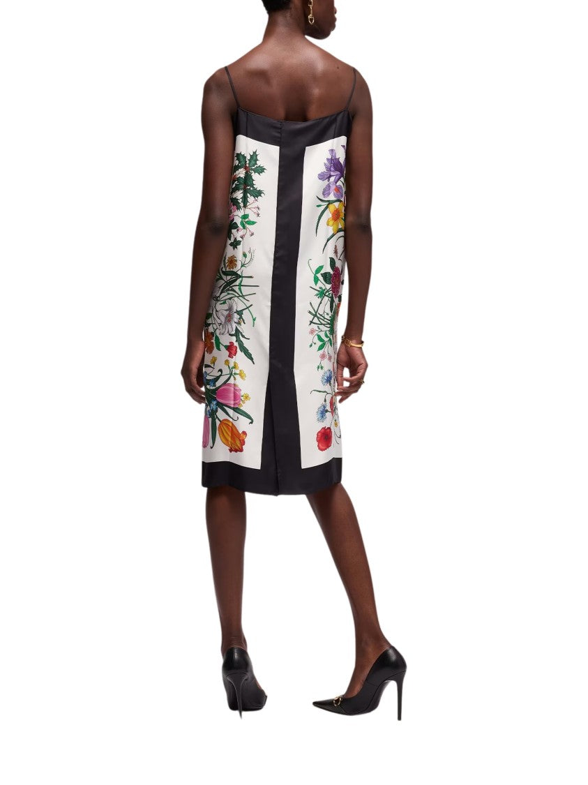 Gucci Multicolor Flora Print Silk Twill Mini Dress