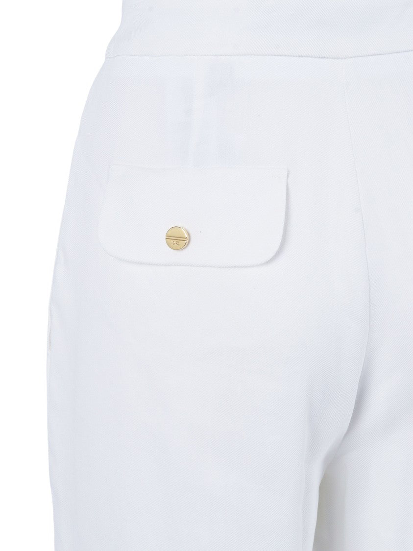 Elisabetta Franchi High Waisted Flap Pocket Straight-Leg Pants