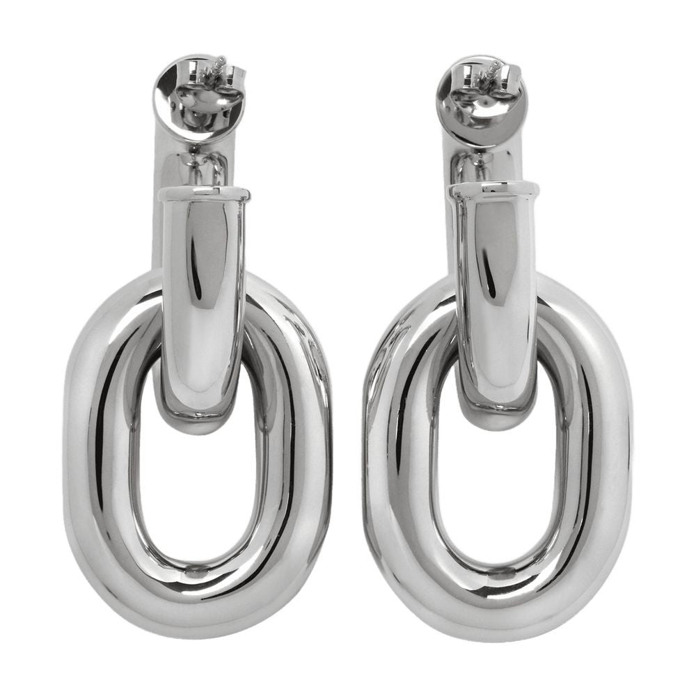 Rabanne Xl Link Hoops Earring - Silver - Brass