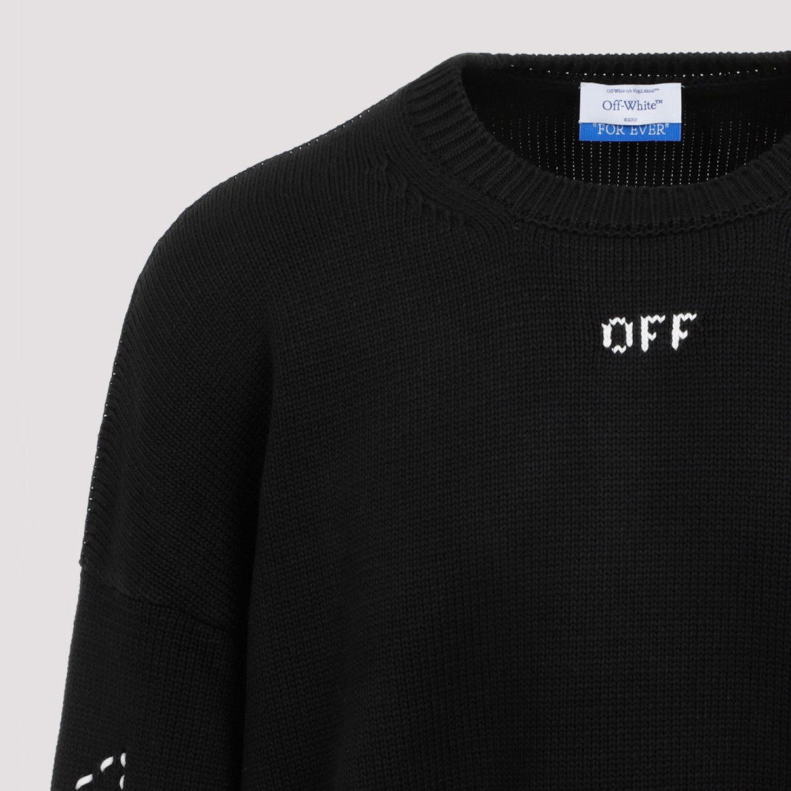 Off-White Stitch Arrow Diags Black Cotton Pullover