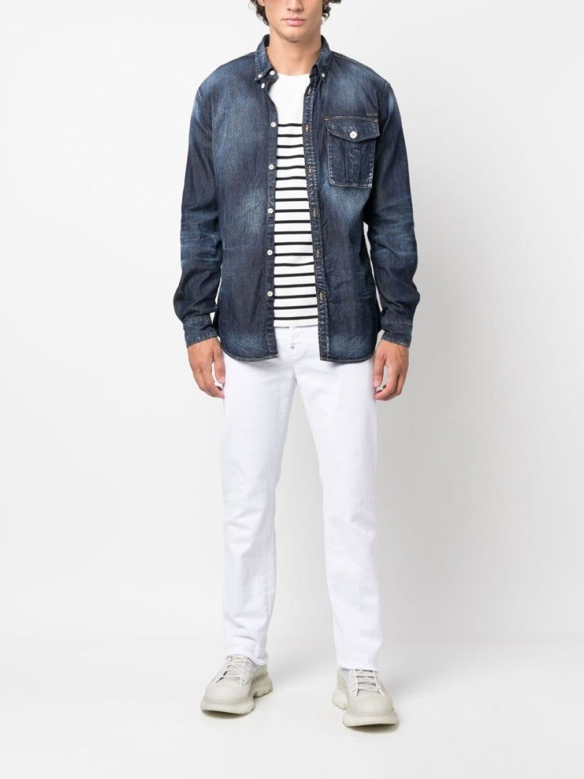 Dsquared2 Logo-Plaque Denim Shirt