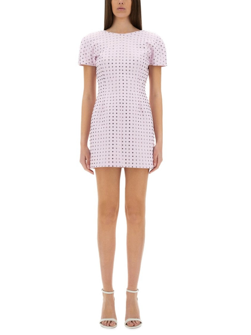 Sportmax Fitted Mini Dress With Rhinestone Embellishments