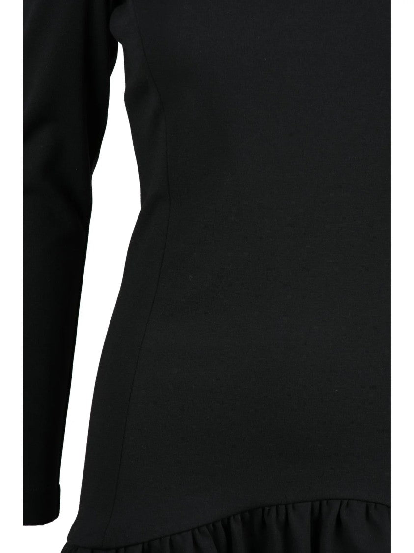 Pinko Black Acetosella Square Neck Viscose-Blend Dress