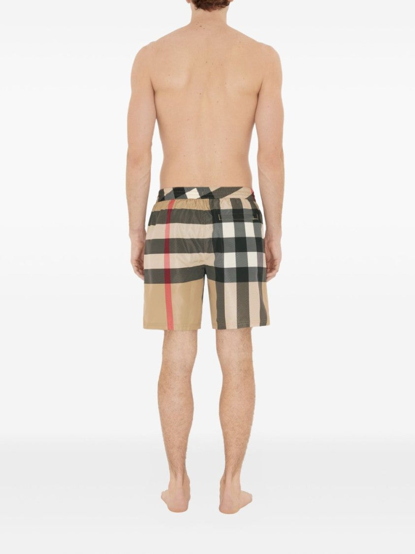 Burberry Classic Check Pattern Shorts With Adjustable Waistband