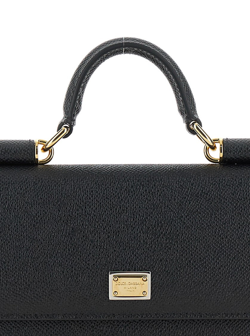 Dolce & Gabbana Black Crossbody Bag With Logo Plaque
