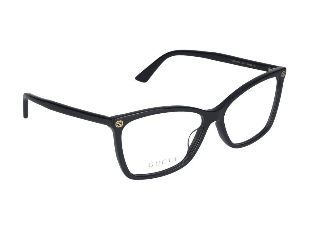 Gucci Oversized Square Frame Eyeglasses With Gold-Tone Accents