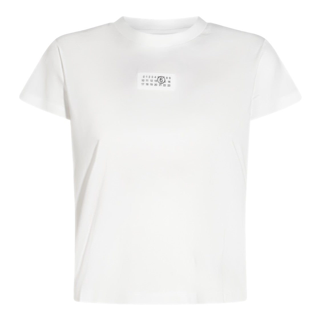 Mm6 By Maison Margiela White T-Shirt With Logo Patch