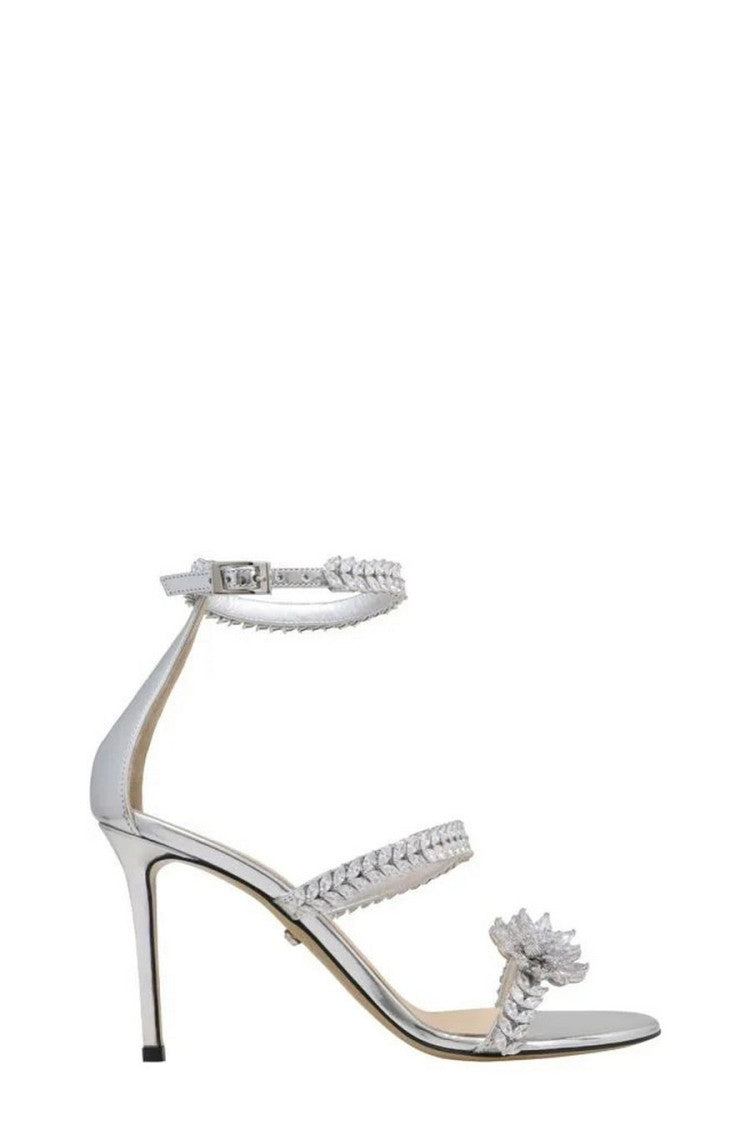 Mach & Mach Silver Leather Sandals