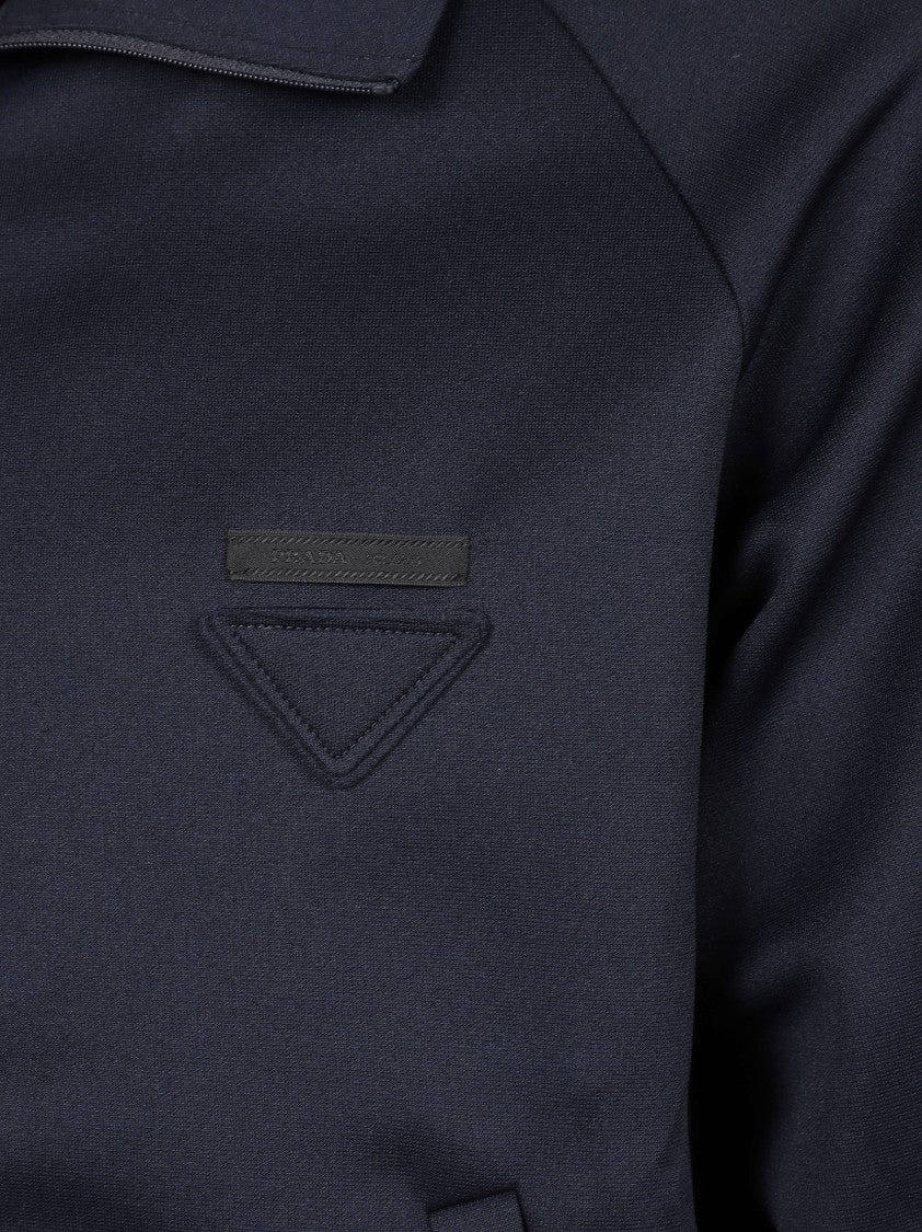 Prada Tailored Zip-Up Coat With Classic Collar