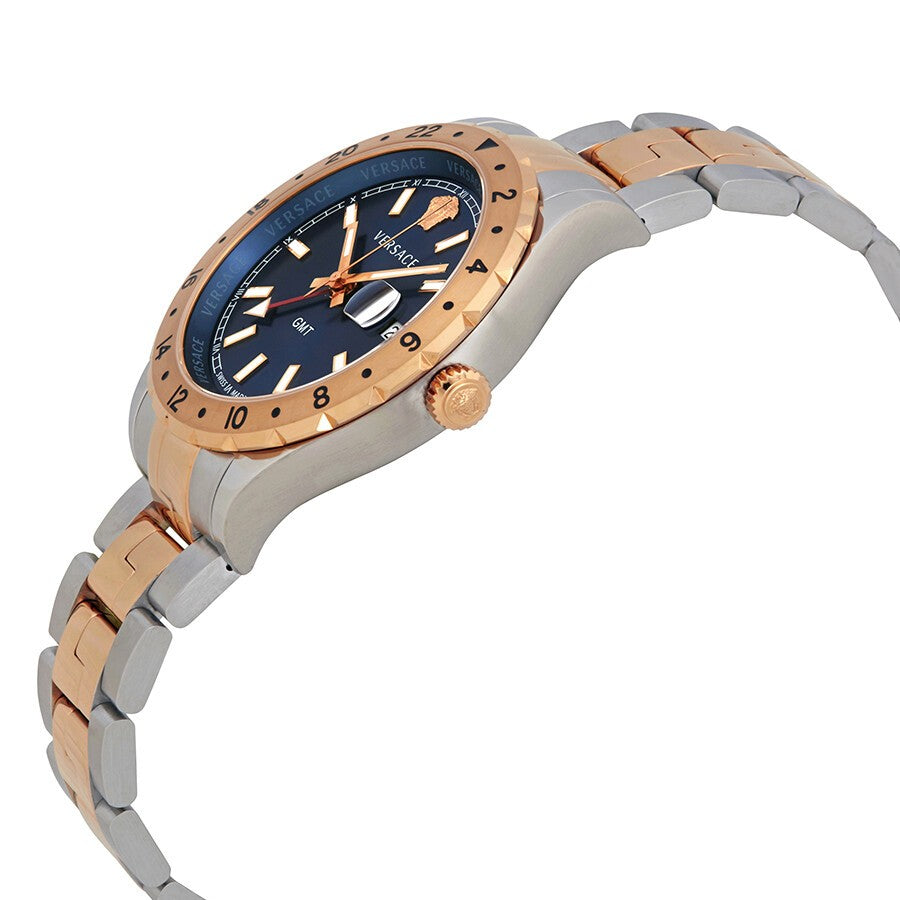 Versace Greca Logo 38Mm Women's Analog Watch With Blue Leather Strap