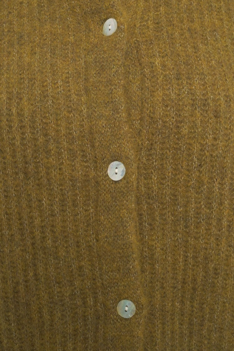 American Vintage High Collar Button-Down Cardigan With Ribbed Cuffs