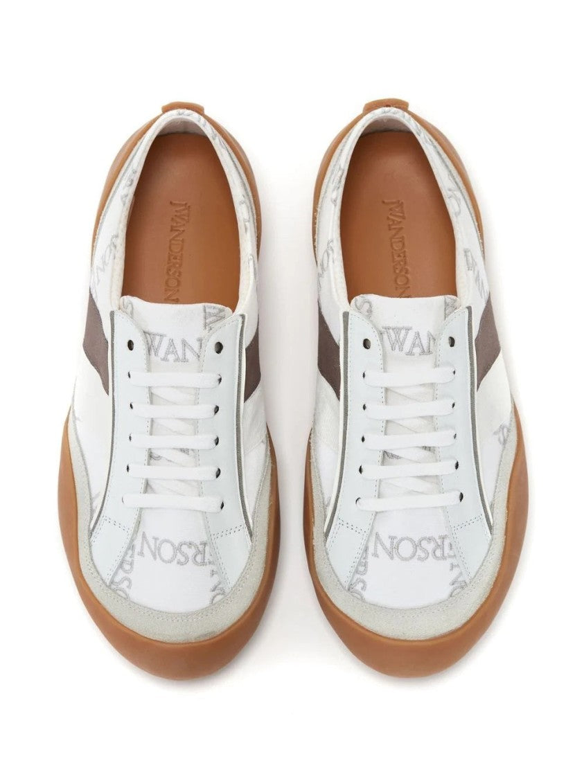 J. W. Anderson White Low-Top Stripe Accent Sneakers