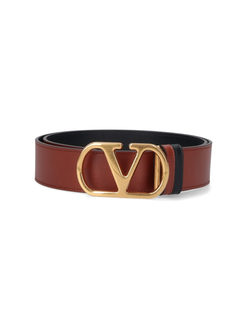 Valentino Garavani Reversible Calf Leather Belt With Vlogo Signature Buckle