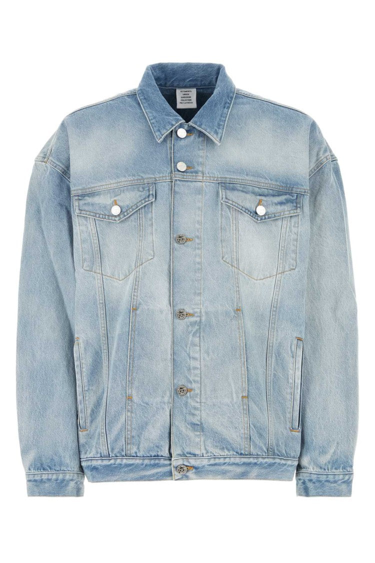 Vetements Light Blue Denim Jacket With Button-Up Front