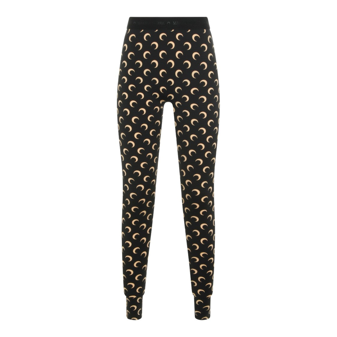Marine Serre Tight-Fit Black Trousers With Moon Print Design