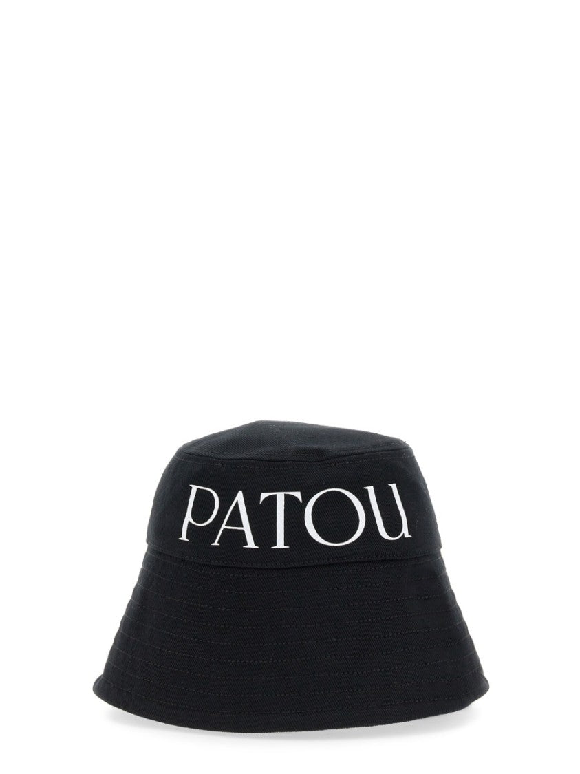 Patou Classic Black Bucket Hat With Structured Crown