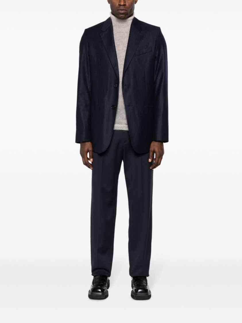 Ami Paris Tailored Navy Pinstripe Jacket