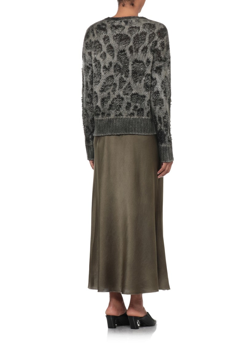 Avant Toi Grey Textured Knit Crewneck Sweater