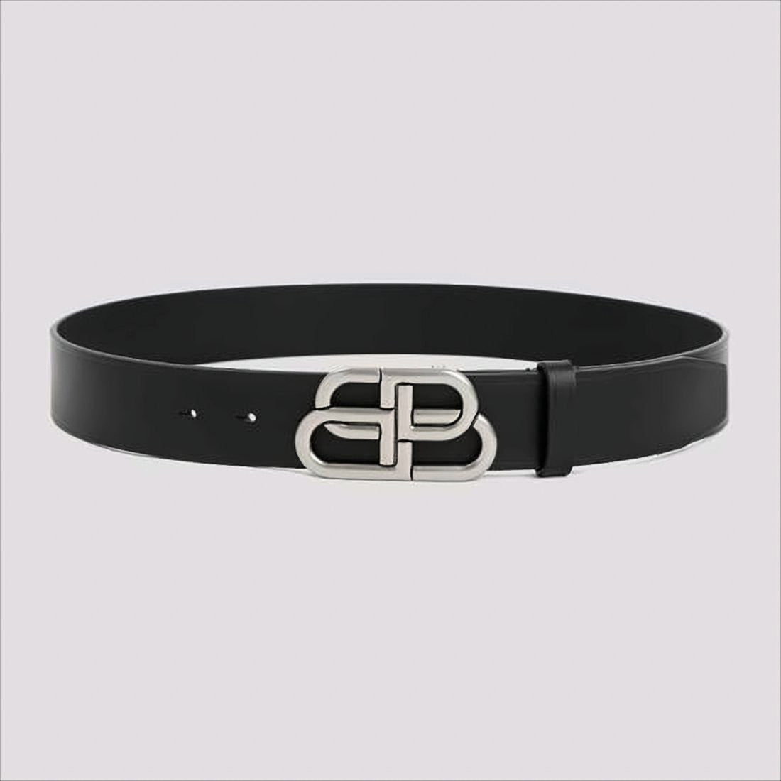 Balenciaga Polished Black Calf Leather Belt
