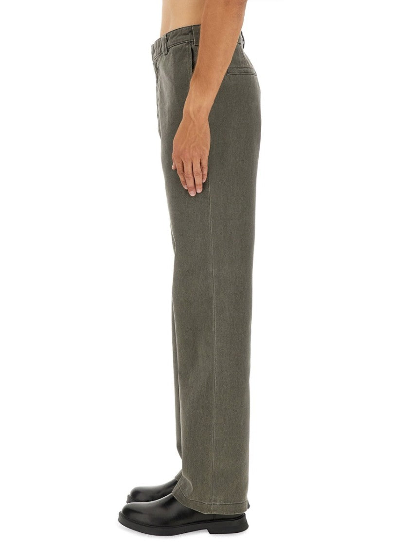 Aspesi Straight-Leg Cotton Pants With Mid-Rise Waist And Belt Loops