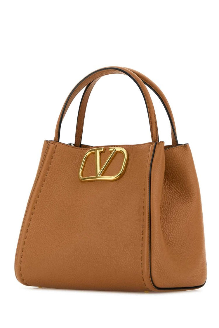 Valentino Garavani Camel Leather Medium Alltime Handbag
