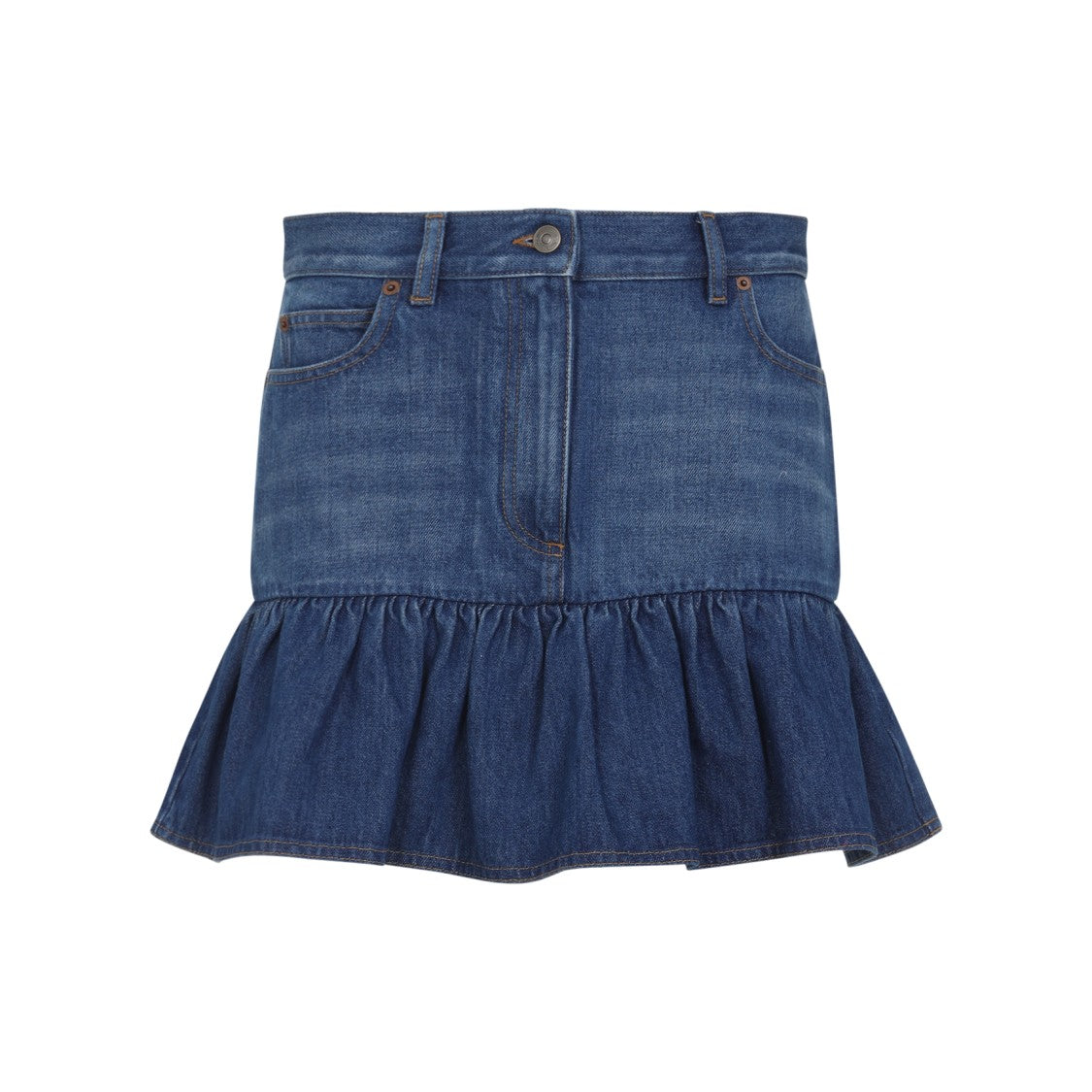 Valentino Blue Cotton Mini Skirt