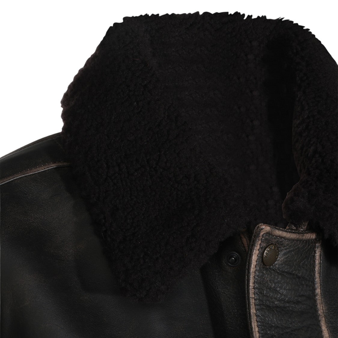 Rag & Bone Classic Bomber Jacket With Shearling Collar And Contrasting Stitching