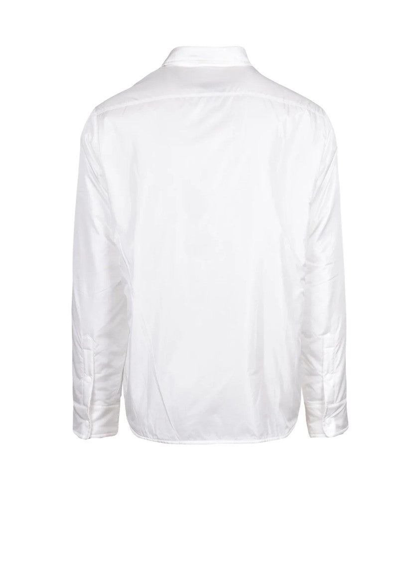 Aspesi White Padded Snap Button Polyamide Shirt