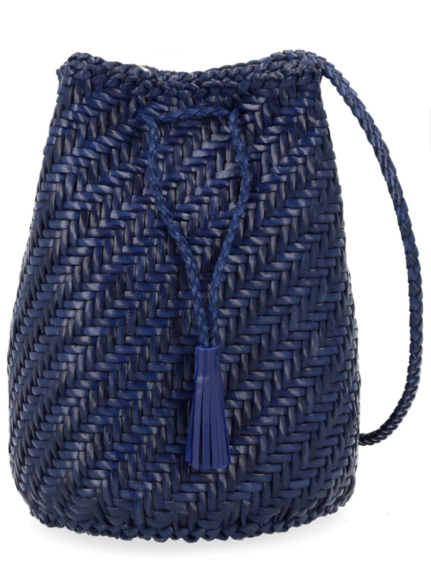 Dragon Diffusion Pompom Double Jump Tan Bucket Bag