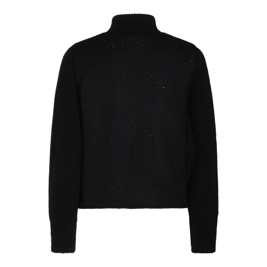 Fabiana Filippi Black Virgin Wool Bomber-Line Casual Jacket
