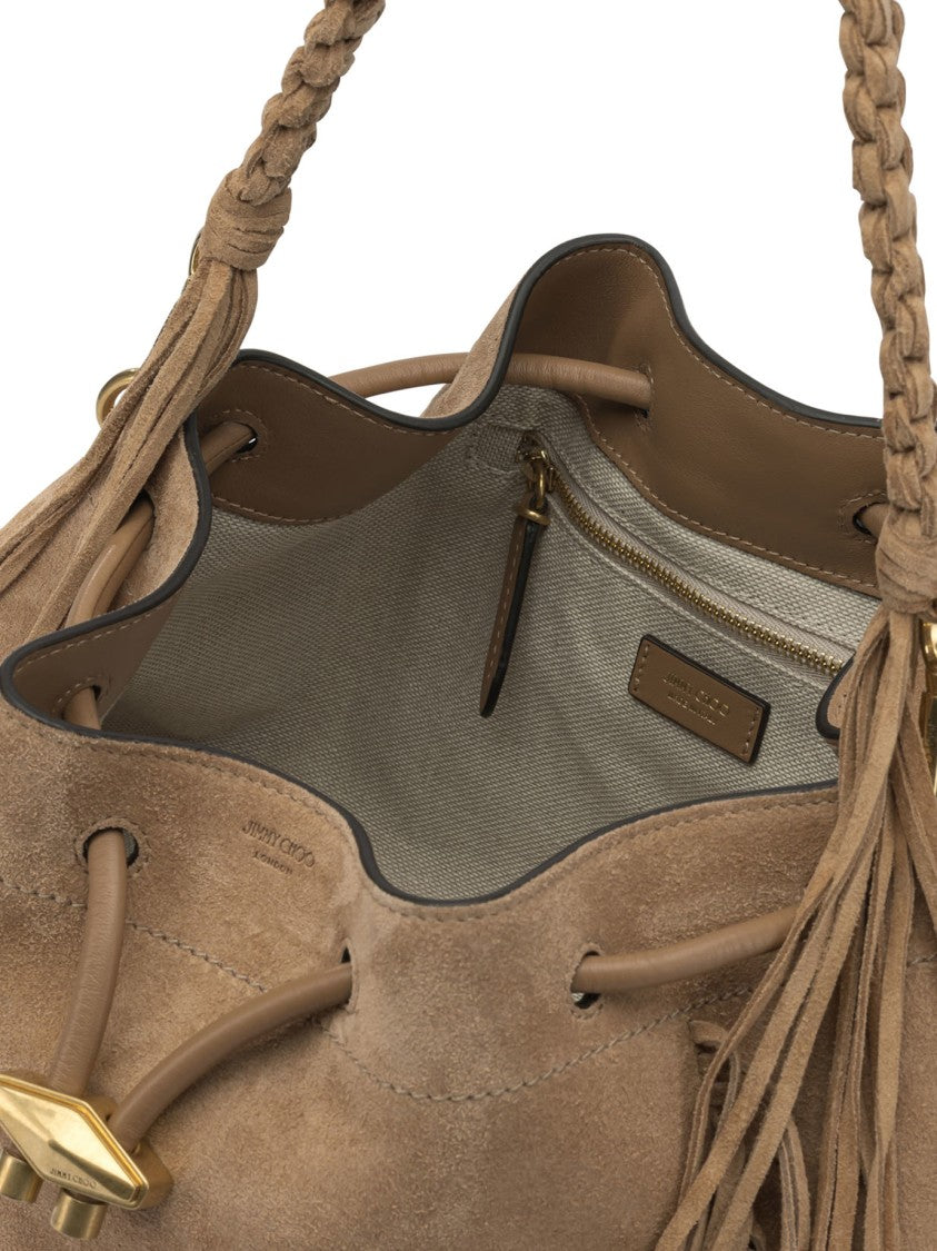 Jimmy Choo Suede Shoulder Bag With Braided Handles