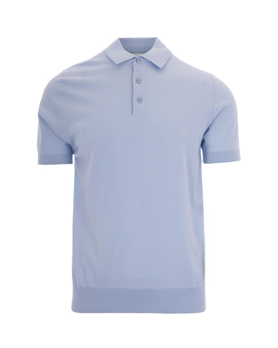 Paolo Pecora Light Blue Knit Polo Shirt