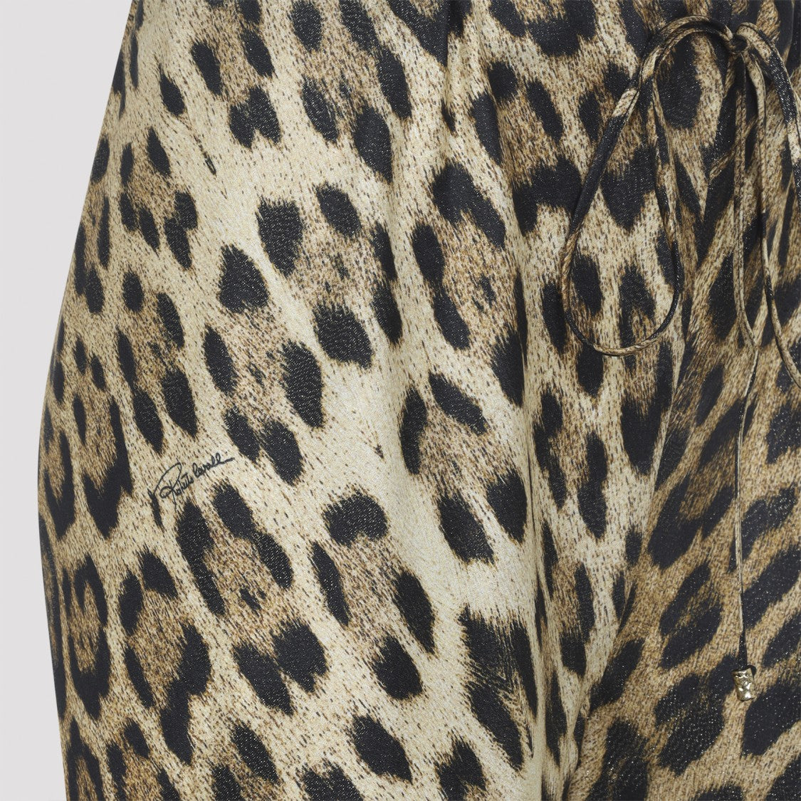 Roberto Cavalli Wide-Leg Trousers In Leopard Print Viscose-Silk Blend