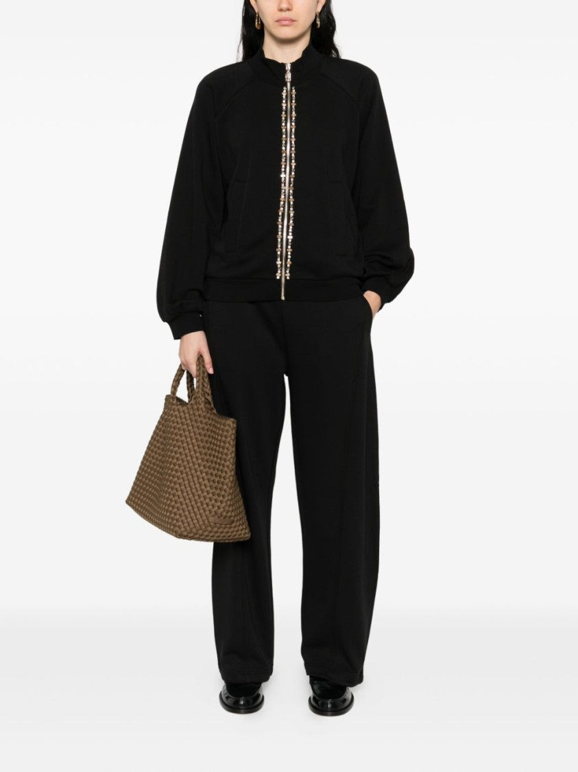 Liu Jo Black Sweatshirt With Bead Embellishments