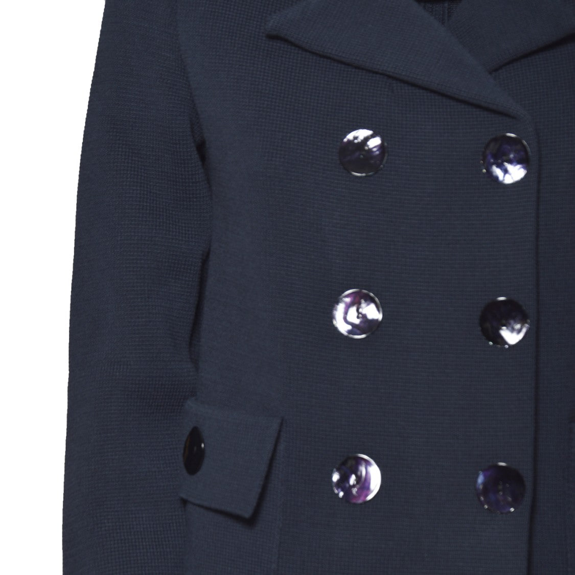 Charlott Blue Knit Wool Short Coat