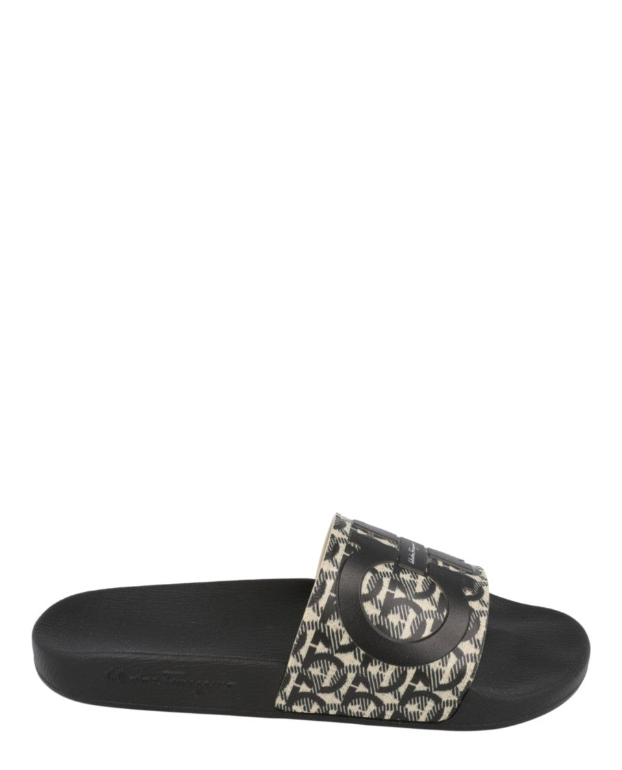 Ferragamo Groovy Dual Gancini Slides
