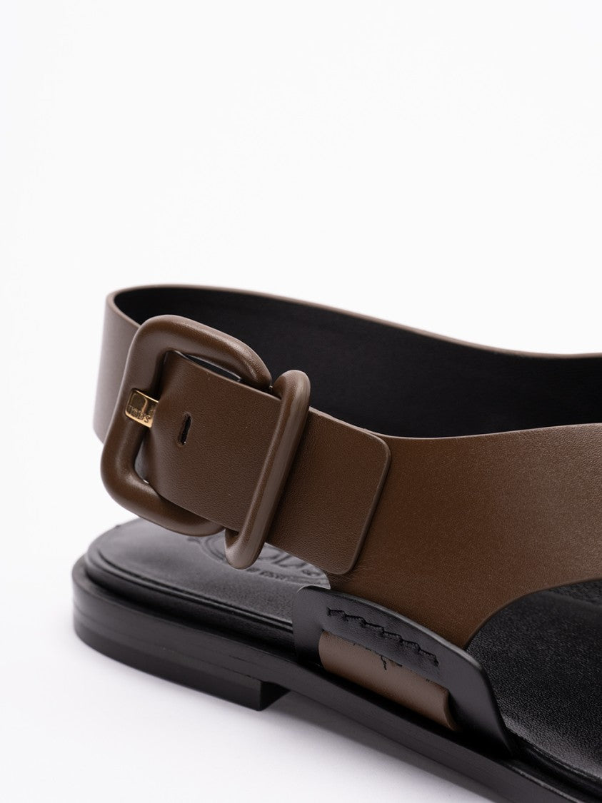 Tod's Crisscross Calf Leather Sandals With Adjustable Buckle