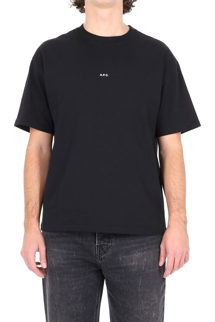 A.P.C. Cotton T-Shirt With Center Logo And Relaxed Fit