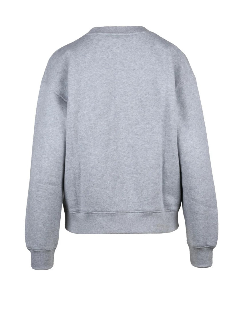 Maison Kitsuné Graphic Print Grey Crewneck Sweatshirt With Relaxed Fit