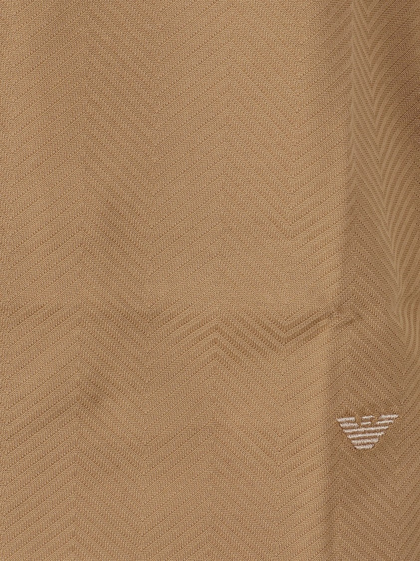 Emporio Armani Polo Shirt With Textured Pattern And Classic Collar