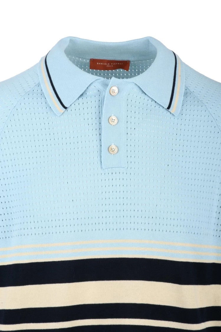 Daniele Fiesoli Knit Polo Shirt - Light Blue