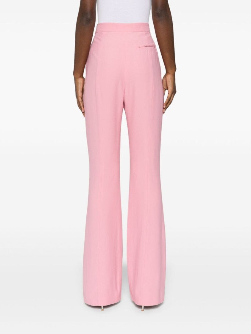 Alexander Mcqueen Flared Tailored Trousers With Structured Waistband