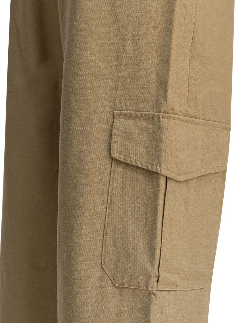 Vince Cotton And Linen Cargo Trousers