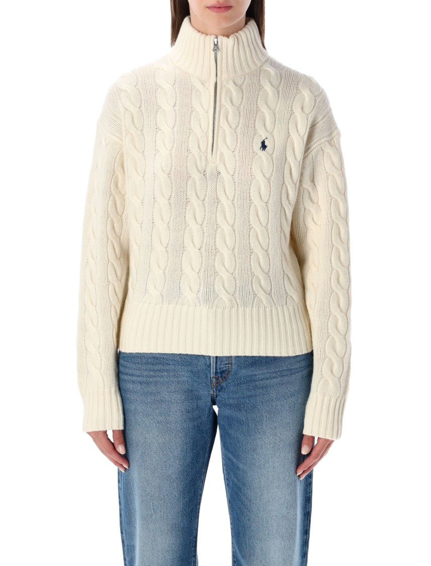 Polo Ralph Lauren Polo Wool And Cashmere Cable-Knit Half-Zip Sweater