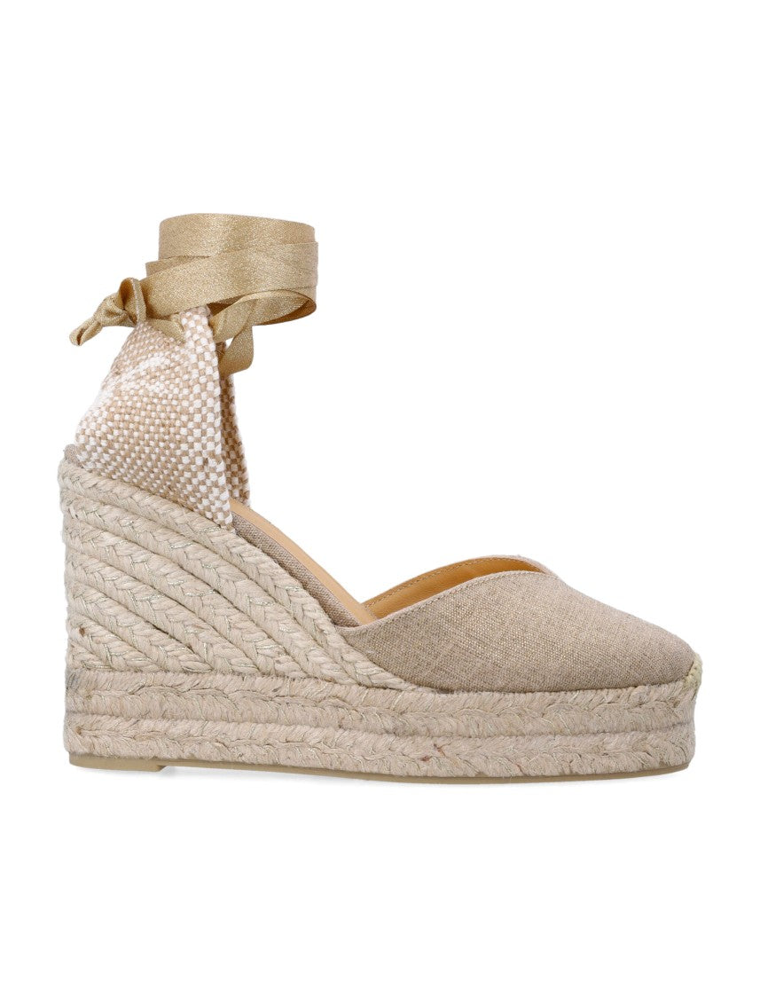 Castaner Chiara Metallic Linen Wedge Espadrilles