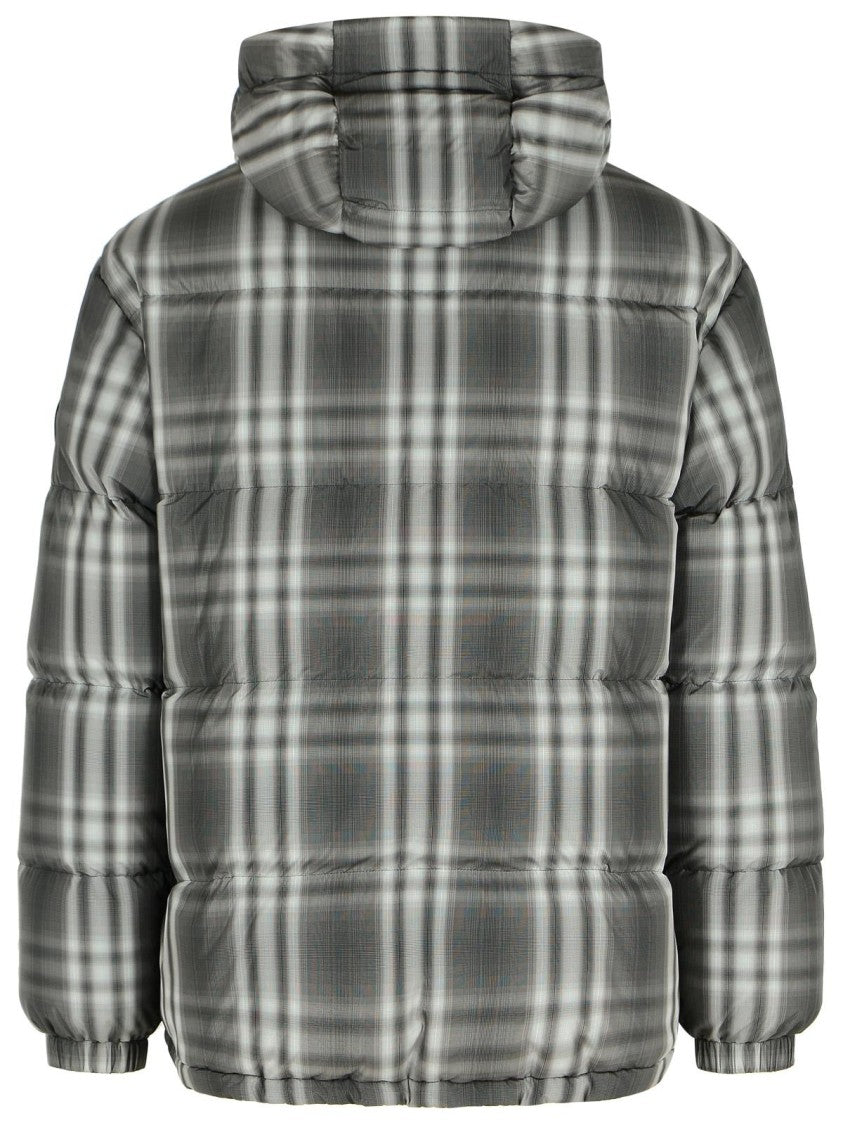 Burberry Gradient 'Check' Hooded Black Polyester Down Jacket