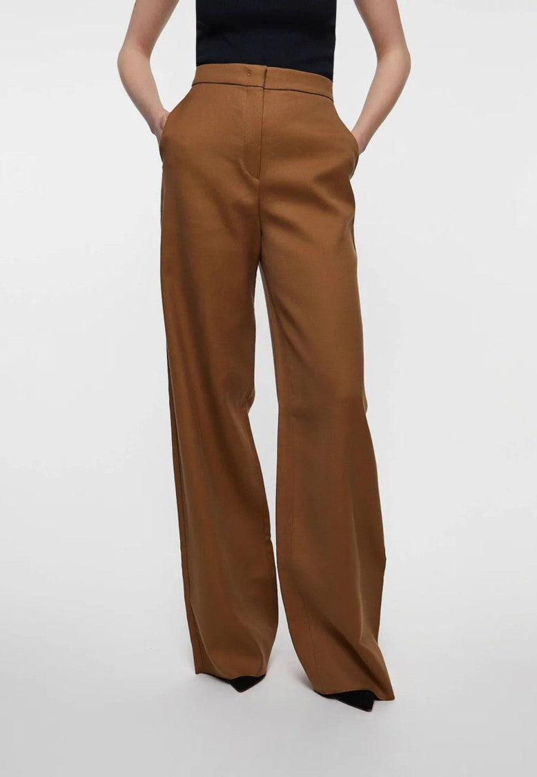 Max Mara High-Waisted Brown Wide-Leg Pants