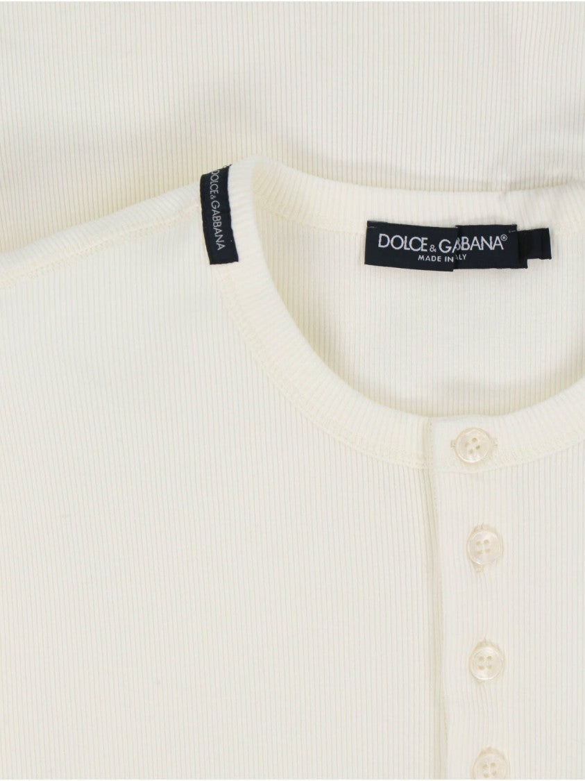 Dolce & Gabbana Minimalist White T-Shirt With Crew Neckline