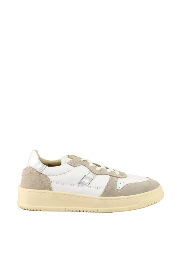 Twelve Style Division Leather Sneakers - White/Beige